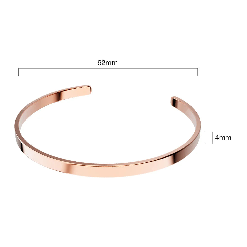 Bullion Gold Avenue Classic Cuff Bangle Rose Gold - 4mm