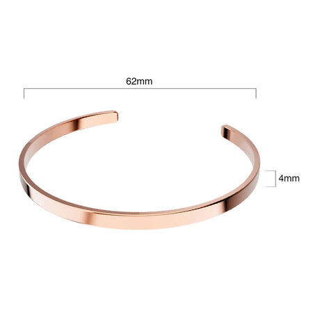 Bullion Gold Avenue Classic Cuff Bangle Rose Gold - 4mm