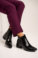 Bosccolo Womens Ankle Boots - Patent Black