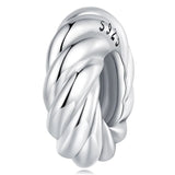 Solid 925 Signature Silver Twisted Bun Charm