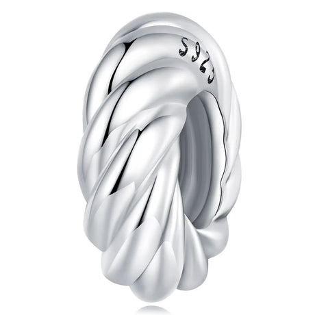 Solid 925 Signature Silver Twisted Bun Charm
