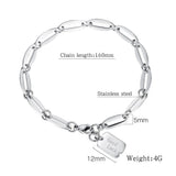 Bullion Gold Good Luck Chain Bracelet in White Gold Layered Steel Jewellery