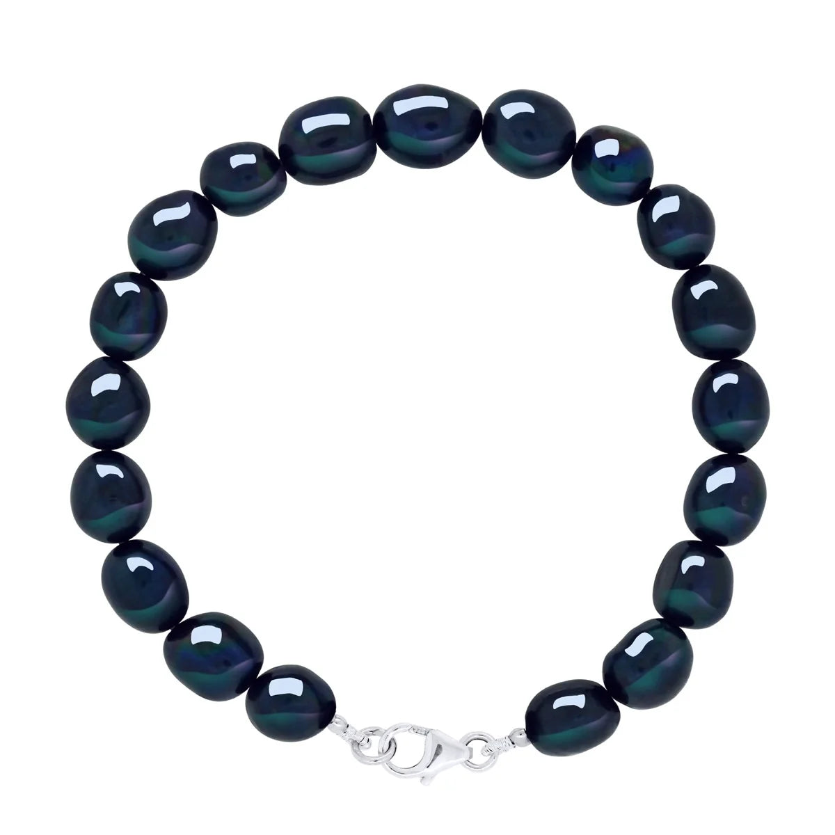 Manufacture Royale Bracelet Baroque Baroque Freshwater Pearl Black Sterling Silver 8-9mm 18cm