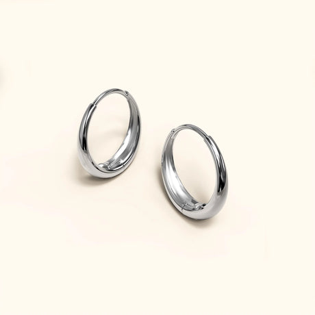 Bullion Gold Ciara Chic Graduated Hoop Earrings White Gold