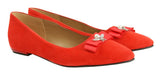 Bosccolo Womens Ballerina - Red Suede