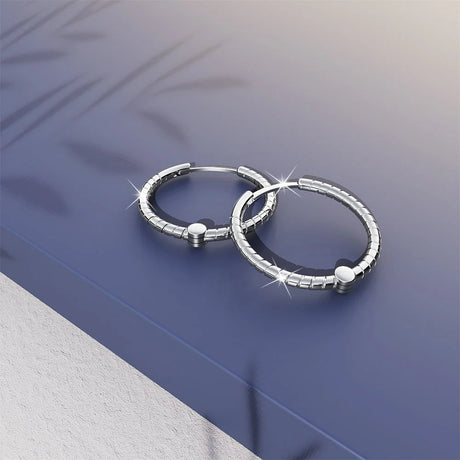 Solid 925 Sterling Silver Helical Huggie Earrings in Silver