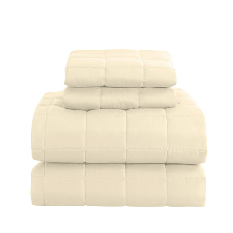 Royal Comfort Coverlet Set - Queen - Beige