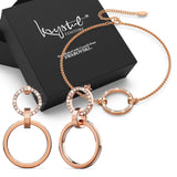 Boxed Orbit of Radiance Earrings & Beauty Bracelet Set with SWAROVSKI® Crystal in Rose Gold