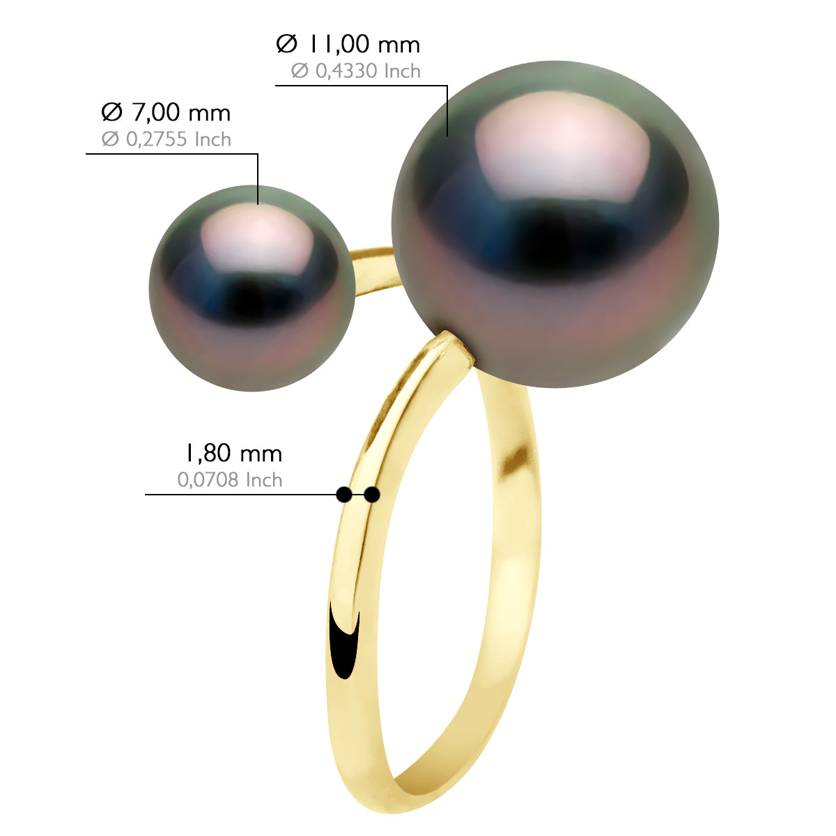 Ring Duo - Ring Size 48 (France)- see enclosed Sizer