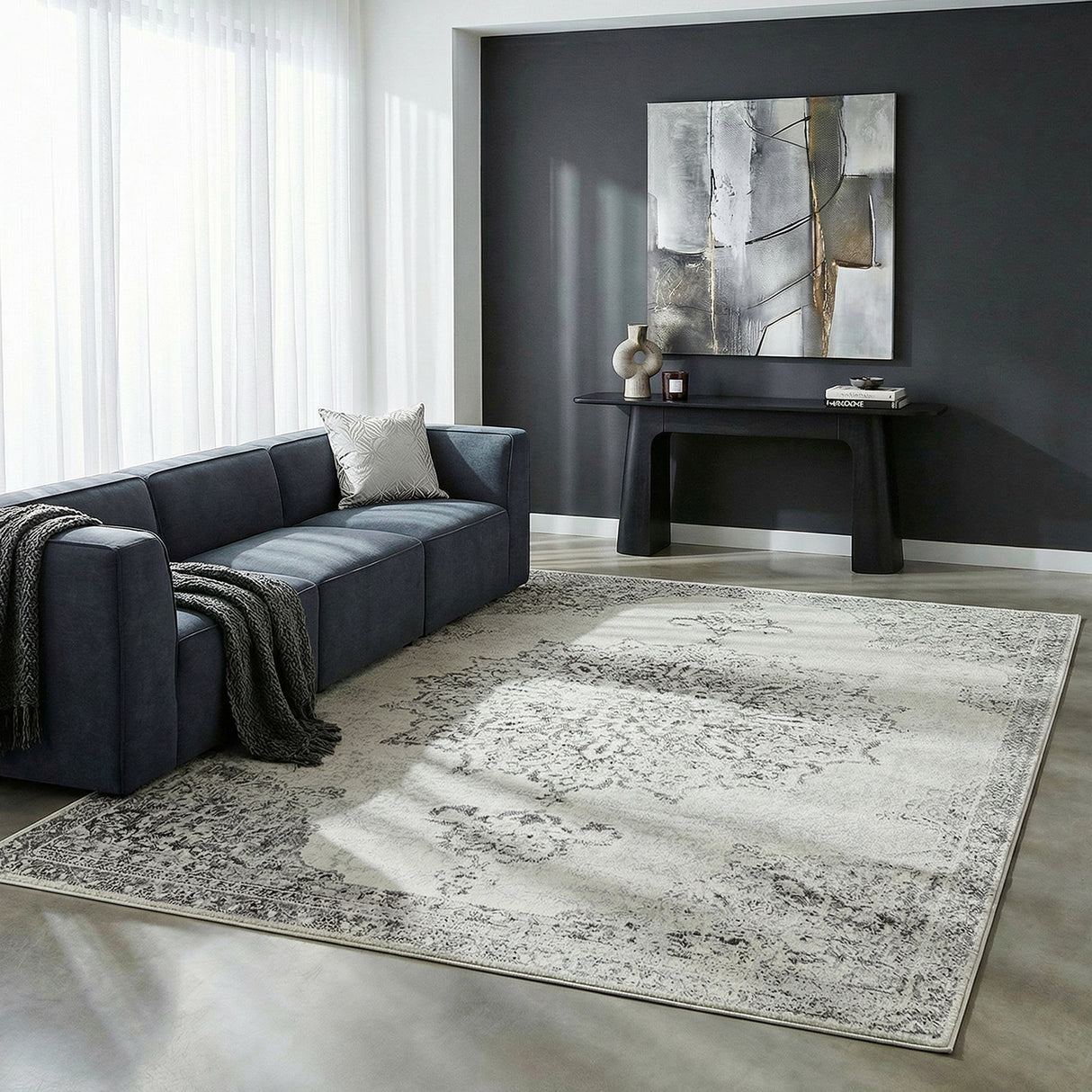 Chrome Rita Silver Rug