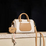 Nalandu Arcadia Mini Leather Duffle Crossbody Bag - Apricot