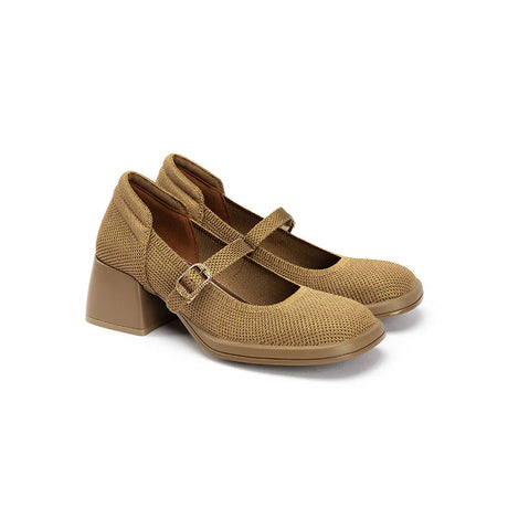 Lafayette Square Toe Mary Jane Pumps - Tan