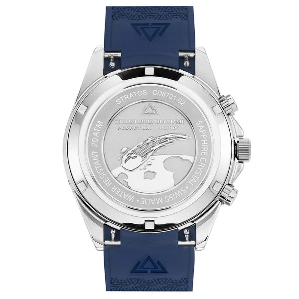 Christophe Duchamp Stratos - Blue Dial & 316L Stainless Steel & FKM Rubber Strap