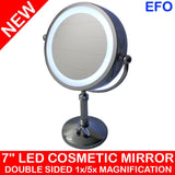 TODO 7" Led Backlit Cosmetic Make Up Mirror 1X / 5X Magnification Battery Powered