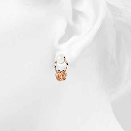 Bullion Gold Helena Pearl & Charm Ring Rose Gold Drop Earrings