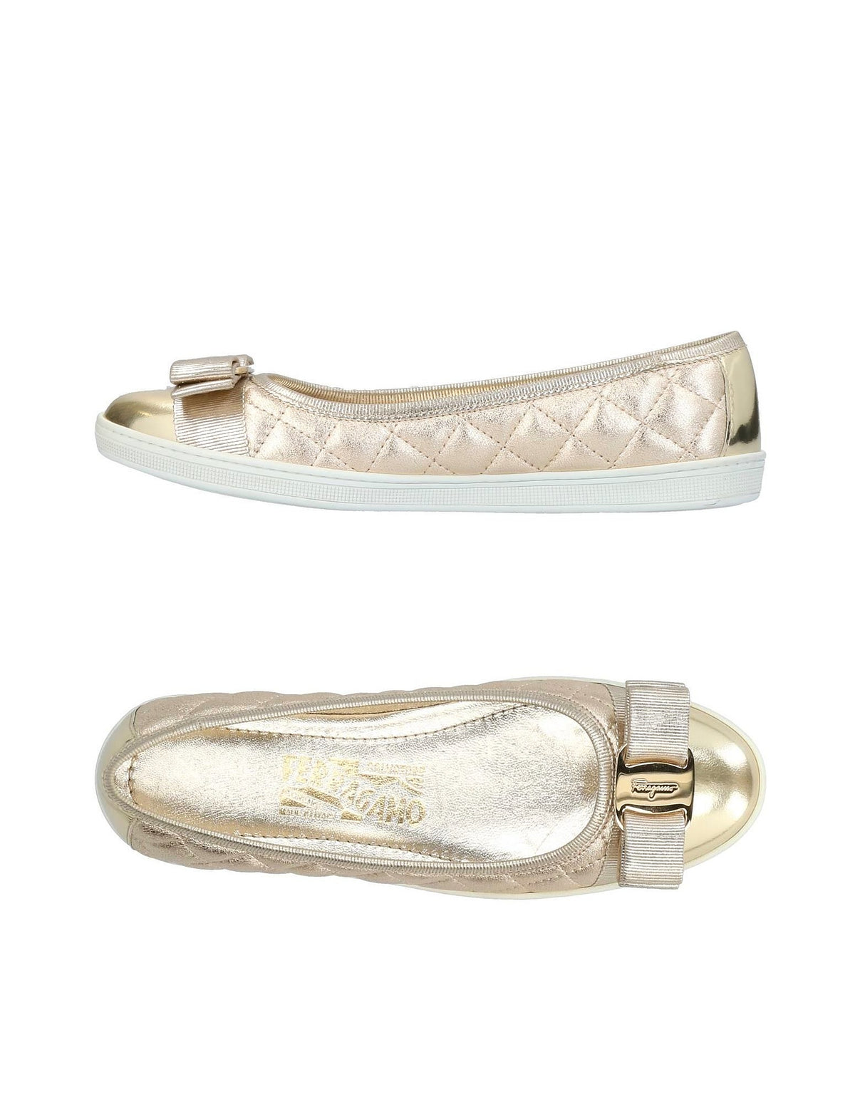 Ferragamo Womens Ballet flats - Gold