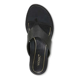 Vionic Agave Toe Post Sandal - Black Leather