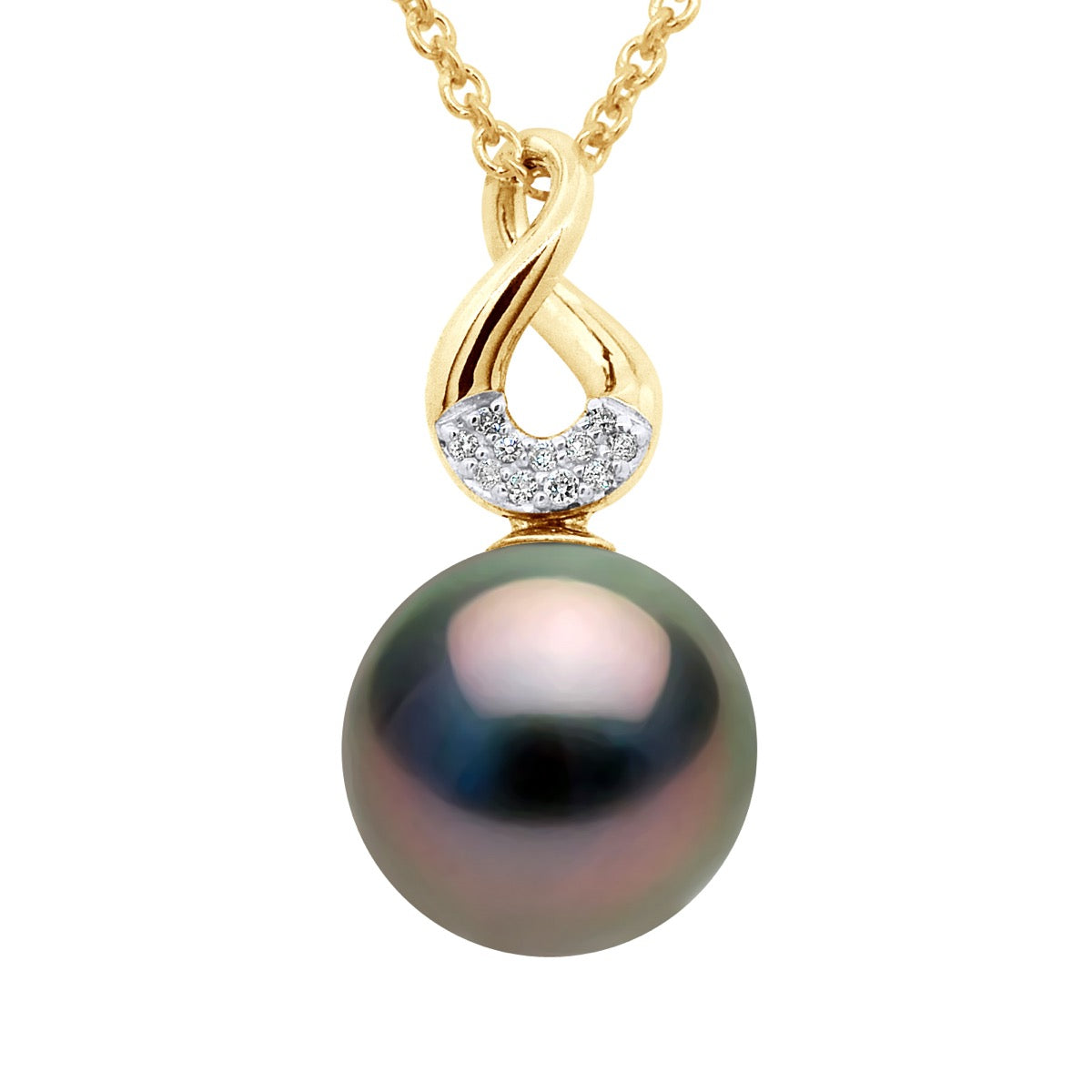 Pendant "Eight" Diamonds 0,03 Cts ( 3 X 0,01 Cts ) - Longueur 42 cm