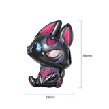 Solid 925 Sterling Silver Odd Eyed Evil Cat Charm