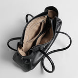Slouchy Belted Leather Tote Bag – Pebbled Cowhide Shoulder Bag