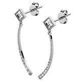 Krystal Couture Elegant White Gold Stud Earrings Embellished with SWAROVSKI Crystals