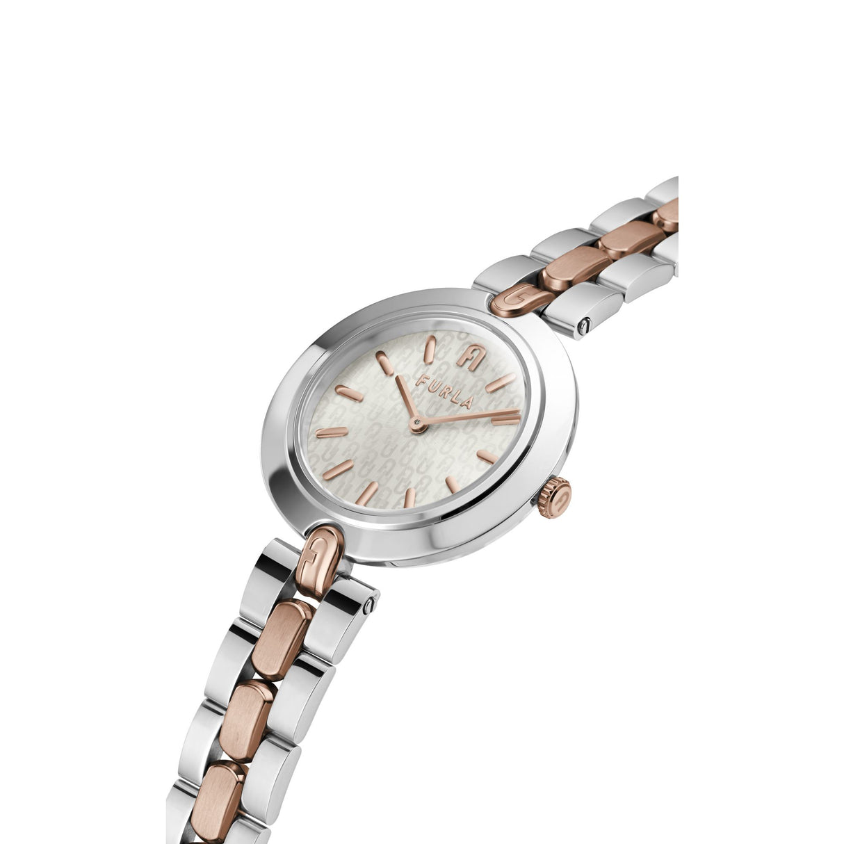 Furla Logo Links Silver Tone