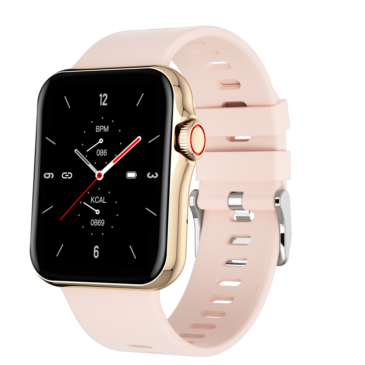 TODO Bluetooth Smart Watch Monitor Heart Rate BPM Blood Pressure Oxygen - Pink