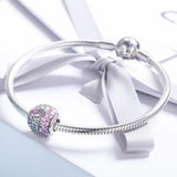 Solid 925 Sterling Silver Mom is Love CZ Charm