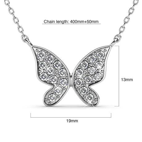 Krystal Couture White Gold Sweet Butterfly Pendant Necklace Embellished with Crystals from SWAROVSKI