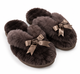 Australian Leather Ugg Classic Bow Thong Slippers - Chocolate - AU5