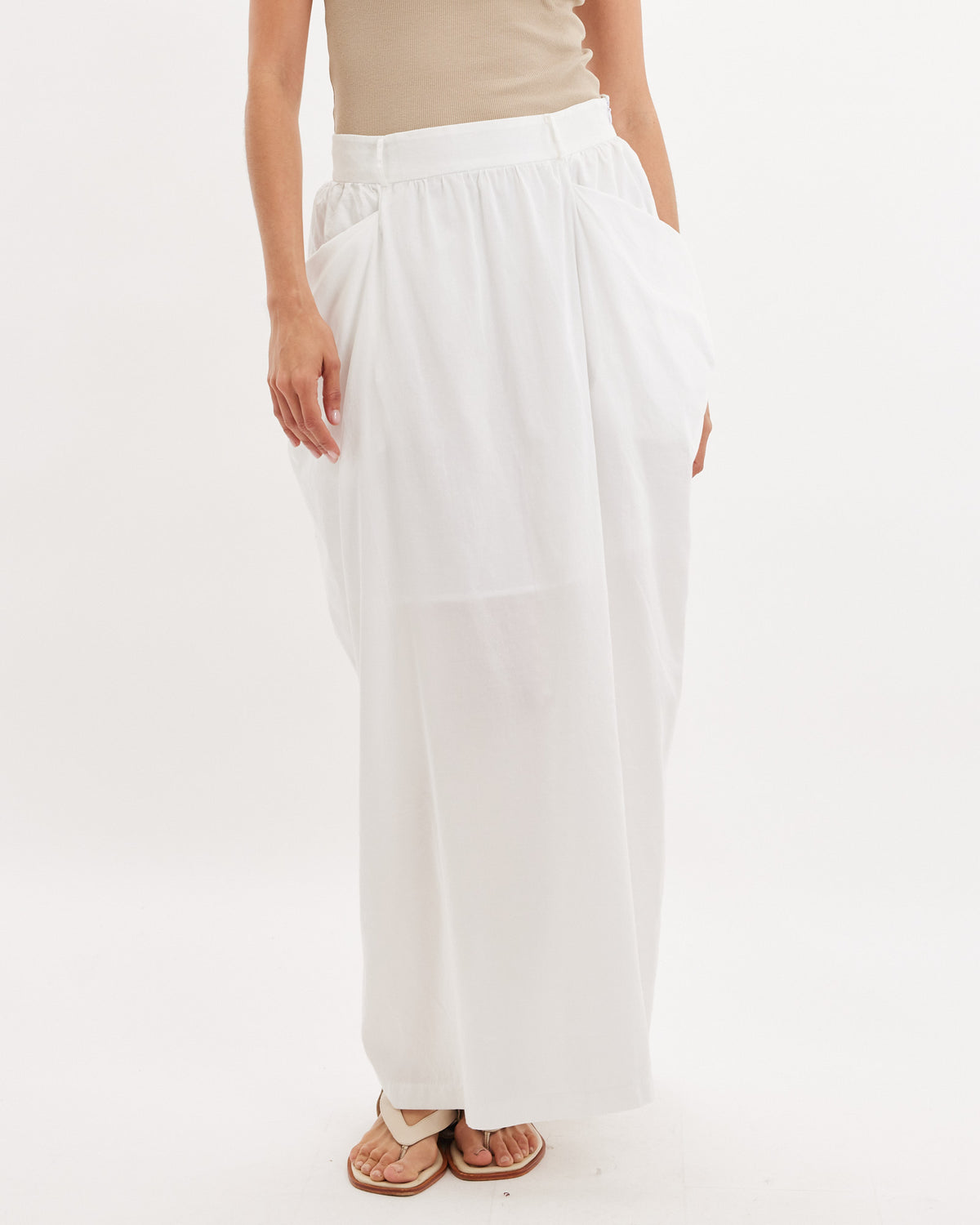 Amelius Nora Pocket Maxi Skirt - White