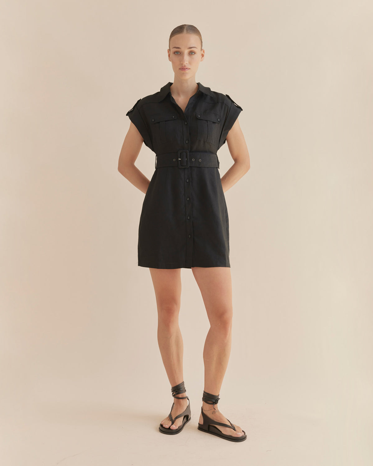 Amelius Esra Utility Mini Dress - Black