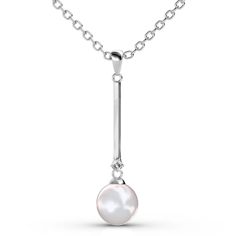 Krystal Couture Magnificent Pearl Drop Necklace Embellished with Swarovski Crystals