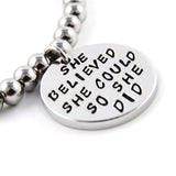 Bullion Gold She Believed She Could Inscriptions White Gold Layered Bracelet