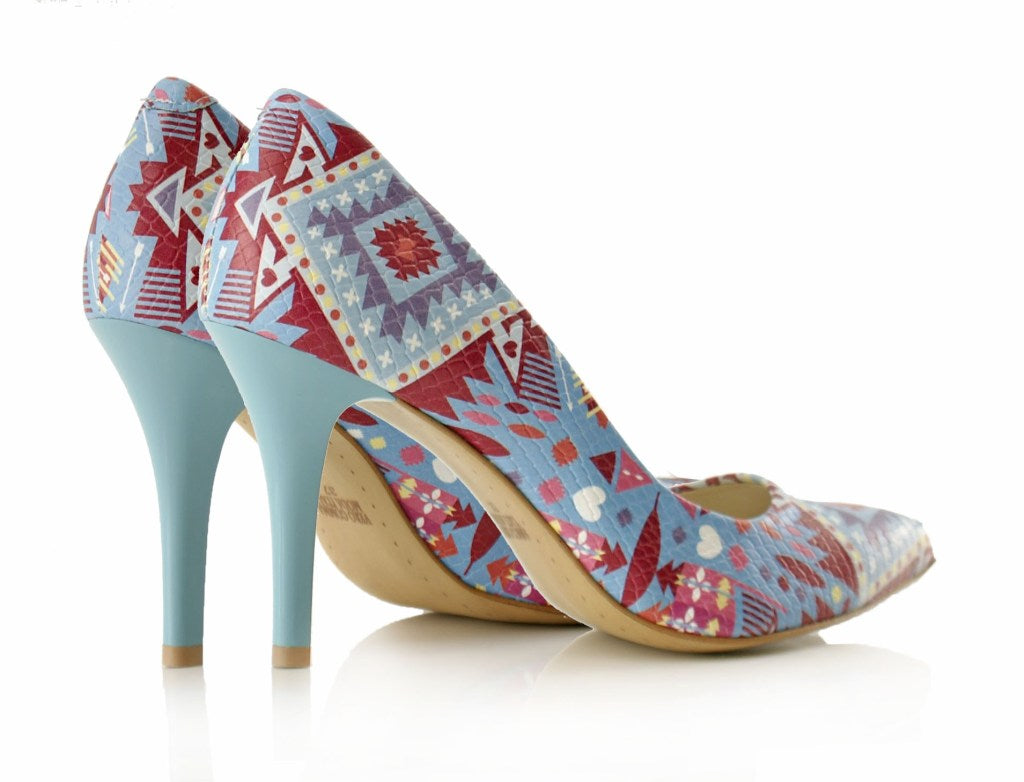 Bosccolo Womens Spike Heels 2169 - Marco Polo/Multi Blue