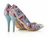Bosccolo Womens Spike Heels 2169 - Marco Polo/Multi Blue