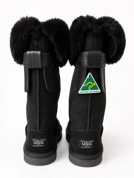 Australian Leather Ugg Classic Tall Tassel Detail - Black - AU5