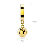 Bullion Gold Brilliant Ball Huggie Earrings