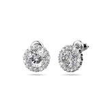Bullion Gold Crystal Muse Sterling Silver Post Stud Earrings White Gold Copper Alloy