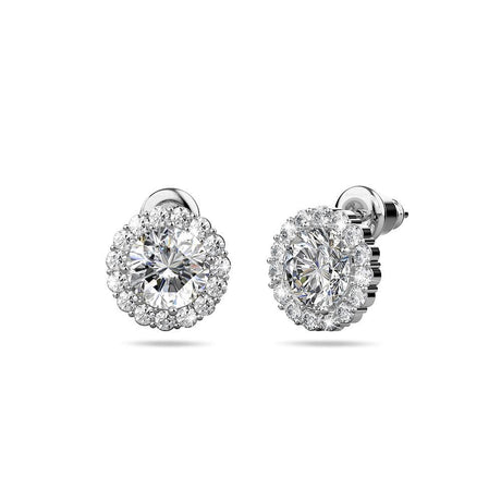 Bullion Gold Crystal Muse Sterling Silver Post Stud Earrings White Gold Copper Alloy