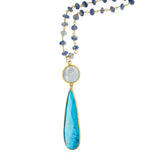 Liv Oliver 18K Gold Sapphire & Pearl Y Necklace