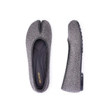 Glam Rhinestone Split Toe Flats - Grey