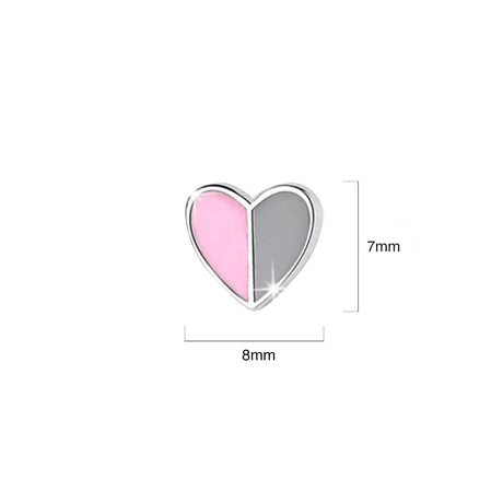 Solid 925 Sterling Silver Harmonious Pink Love Earrings