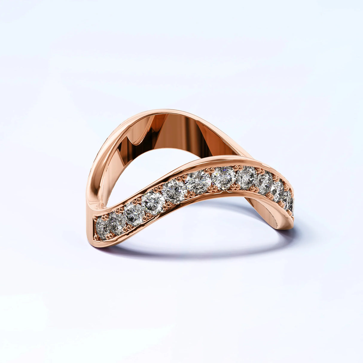 Krystal Couture Contortion Ring Embellished with Swarovski Crystals Rose Gold