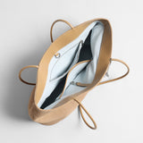 Suede Leather Large Tote Bag - Oat
