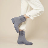 Knit Cowboy Boots - Grey