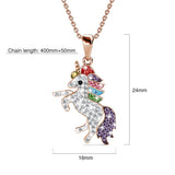 Krystal Couture Rose Gold Chain with Rainbow Unicorn Embellished with SWAROVSKI Crystals
