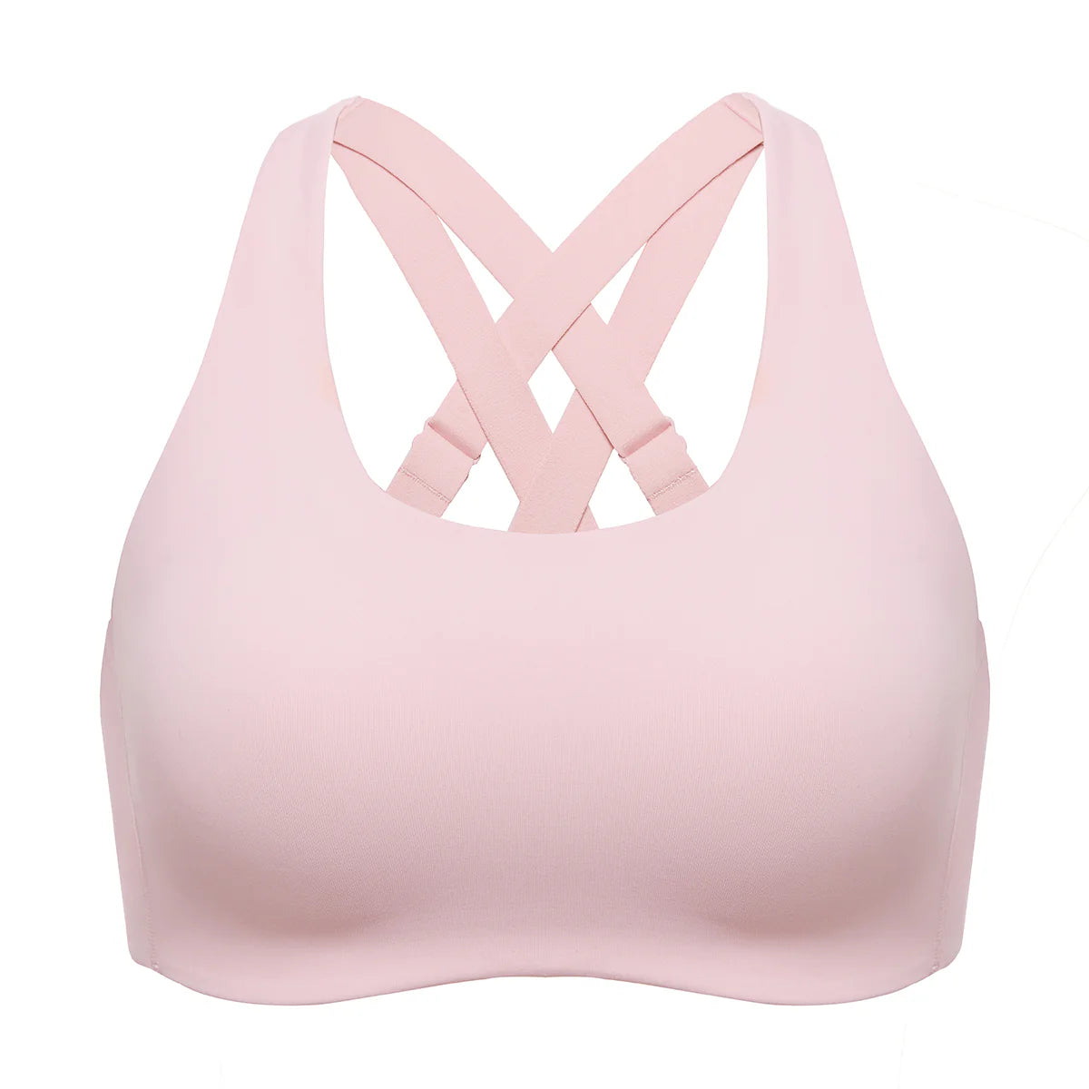 Power On Molded Cup Strappy Racerback Wireless Bra - Pink