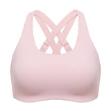 Power On Molded Cup Strappy Racerback Wireless Bra - Pink