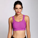 Quick Dry High Impact Padded Wireless Sports Bra - Purple